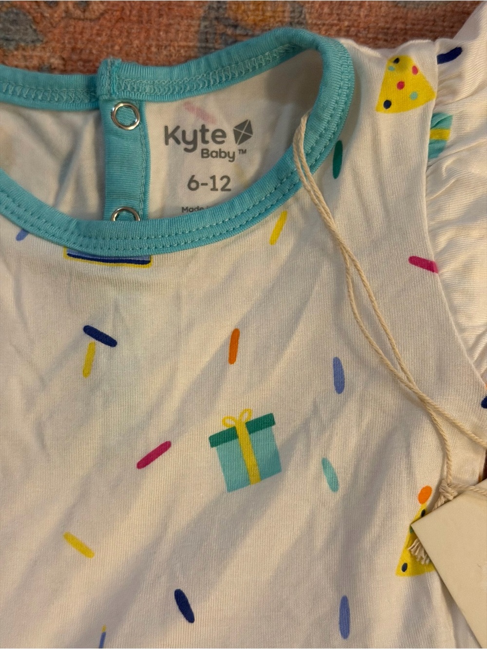 Brand New Kyte Baby 6-12 Month Cloud Party Long Sleeve Twirl Dress - Picture 4 of 11